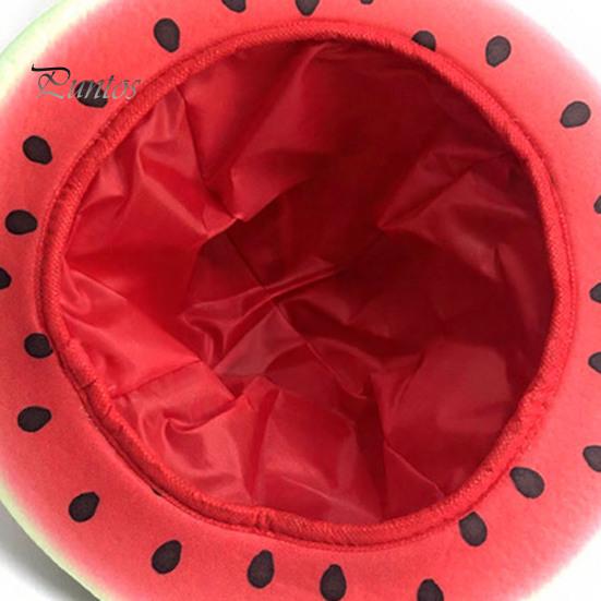 Kreativ Vattenmelonmönstrad Hatt Festmössa, Bredbrättad Solskyddshatt för Kostymfester, Bekväm Utomhushatt Lättviktig Elastisk Unisex Huvudbonad