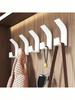 5pcs Self-Adhesive Hooks, No Drilling Required, Plastic Towel Hooks For Bathroom