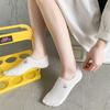 New Womens' Embroidered Bear Flower Strar Moon Squirrel White Cotton Fashion Summer No Show Invisible Socks Slippers Dropship