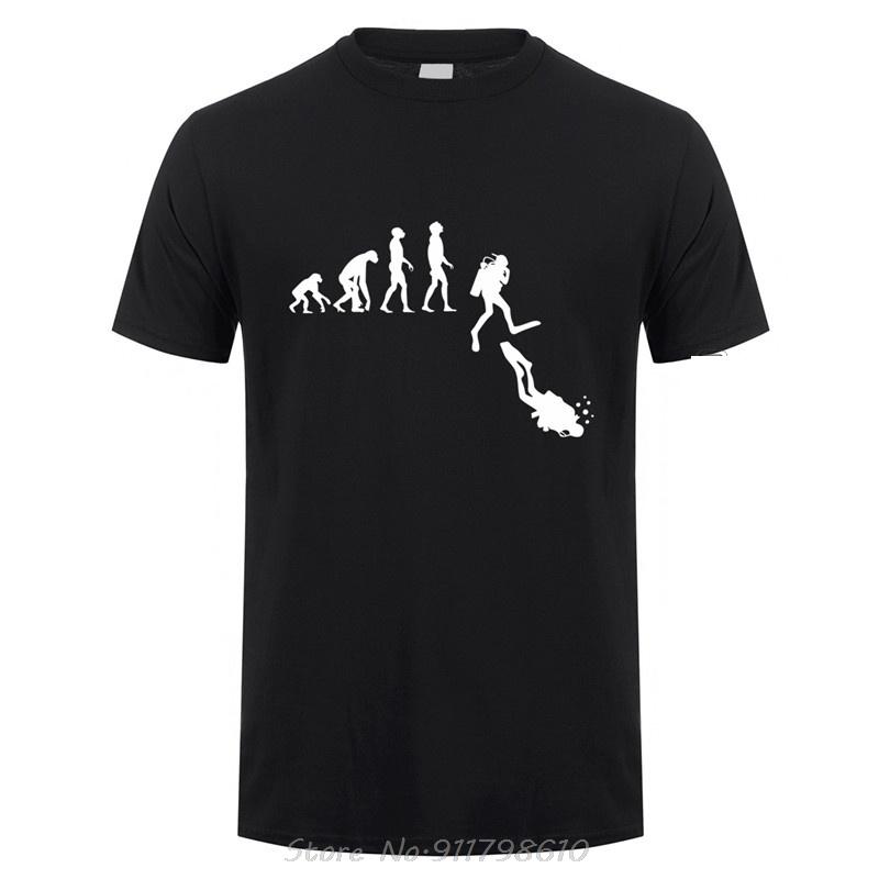 Diving Evolution T Shirt Men Cotton Funny Diver T-shirt Man Clothing High Street Camiseta Basic Tops Fitness T Shirt Streetwear