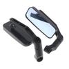 Universal 8mm 10mm Motorcycle Handle Bar End Rear Side View Mirrors Aluminum Rectangle Blind Spot Blue Rearview Side Mirror