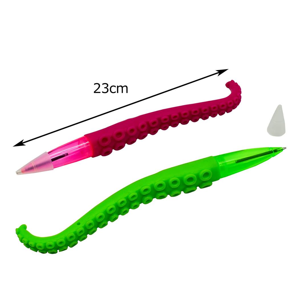 Maydahui Stylish Octopus Antenna Ballpoint Pen Black Set of 8 Cute Ocean Octopus Stationery Cute Student Gift Oil-Based