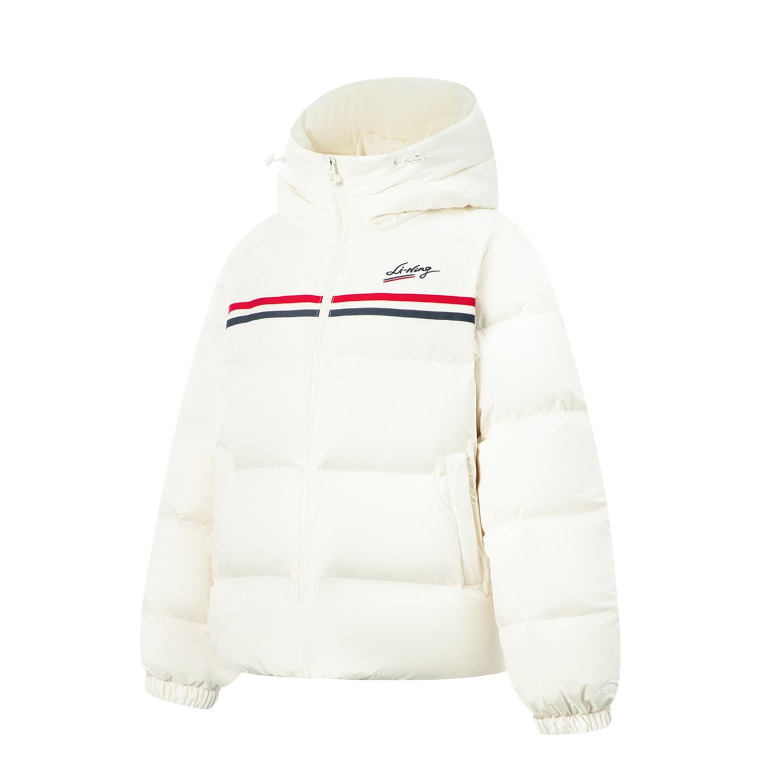 

Li Ning Sports Lifestyle Series Hooded Logo Down Jacket Women outerwear AYMV234-1 L