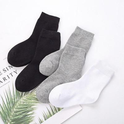 5 Paare/los Jungen Mädchen Einfarbig Socken für Kinder Baby Baumwolle Weiche Kid Socken Lose Bequeme Kleinkind Schwarz Weiß Grau socken