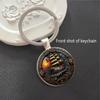 Artistic Zinc Alloy Keychain With Sunset Boat Pattern For Friends And Colleagues