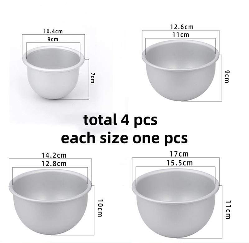 4pcs or 2 Pcs Set Round Bath Bomb Molds Aluminum Alloy Ball Sphere Bath Bomb Mold Cake Baking Pastry Mould DIY Bathing Tool