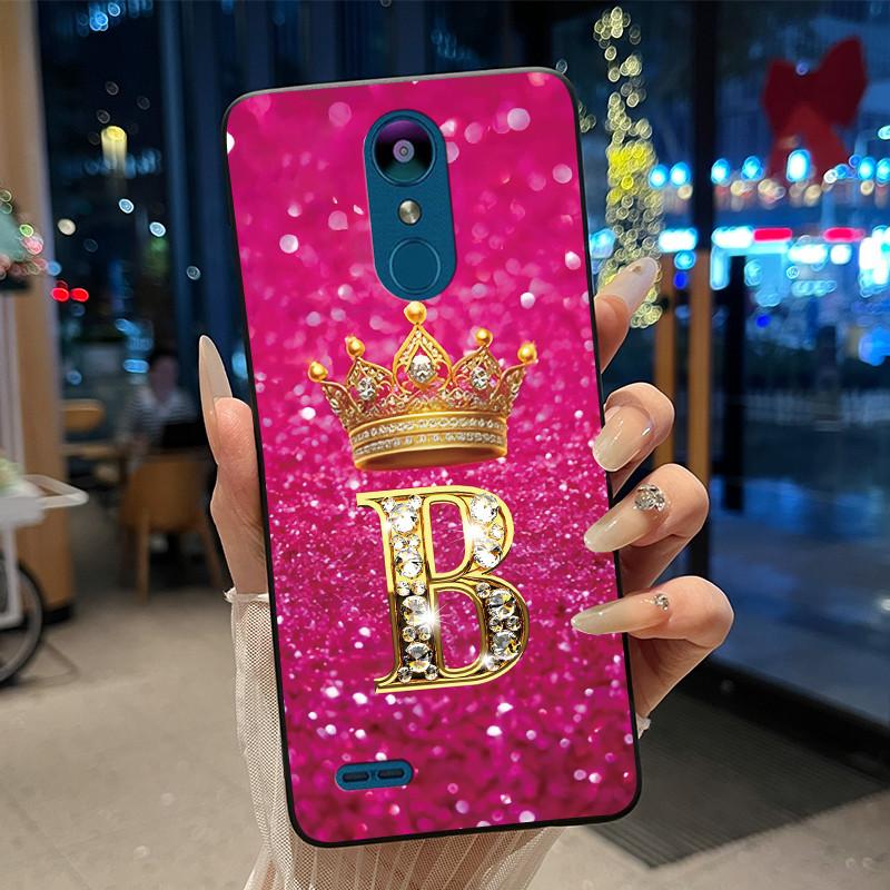 

For LG K8 (2018) LG K9 2018 Fashion Crown Initial Letter Couple Case Soft Silicone Black Case For LG K8 (2018)/LG K9 2018 Casing LG K8 (2018)