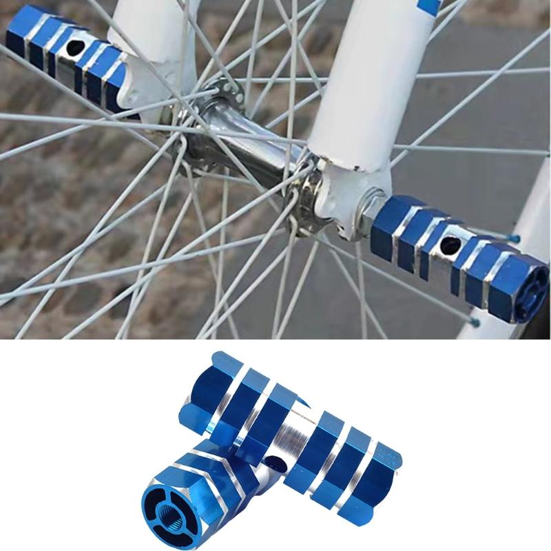 Lightweight Aluminum Bike Pedals Foot Pegs For Mountain And Road Bikes With Anti Slip Surfaces And Easy Installation 2pcs