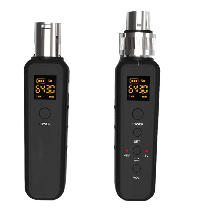 Uhf Wireless Microphone Converter Xlr Transmitter Receiver For Microphone Guitar Transmitter Receiver Adapter Durable 640-690Mhz