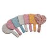 Shiny Love Heart Mirror Rhinestone Hand Cosmetic  Mirror Sweet Handheld Makeup Mirror  Girl