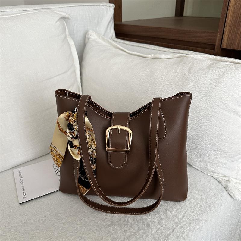 Solid Color Popular Trend Tote Bag Summer New Large Capacity Atmospheric Texture Versatile Shoulder Armpit Bag Women