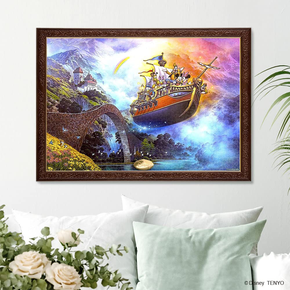 Tenyo em quebra-cabeça de 1000 peças Disney Wonderful Journey Canvas Style Coleção de arte especial Vem com cola e espátula Cartão de serviço incluído [Feito