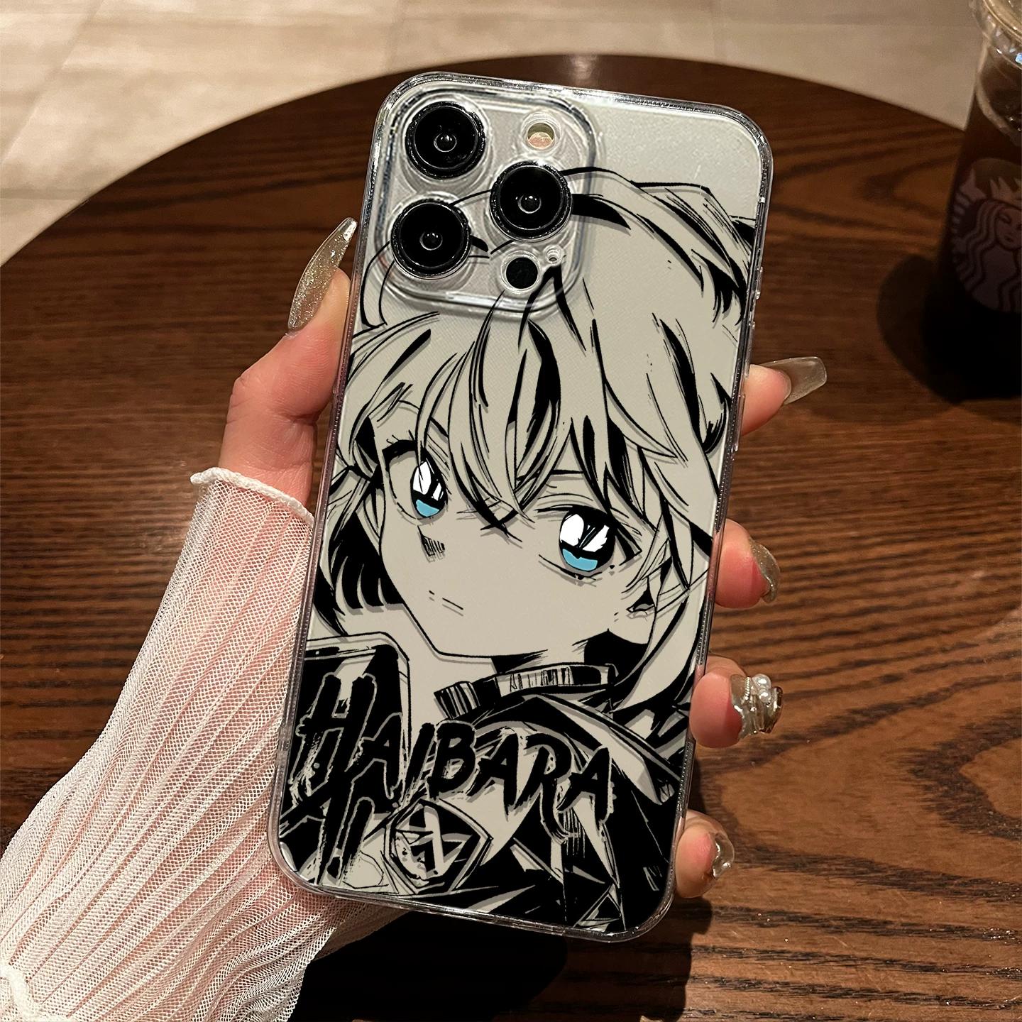 

Detective Conan Haibara Ai Line Art Clear Phone Case for iPhone 15/14/13/12 Anime Cover XIAOMI 17 Ultra різнокольоровий