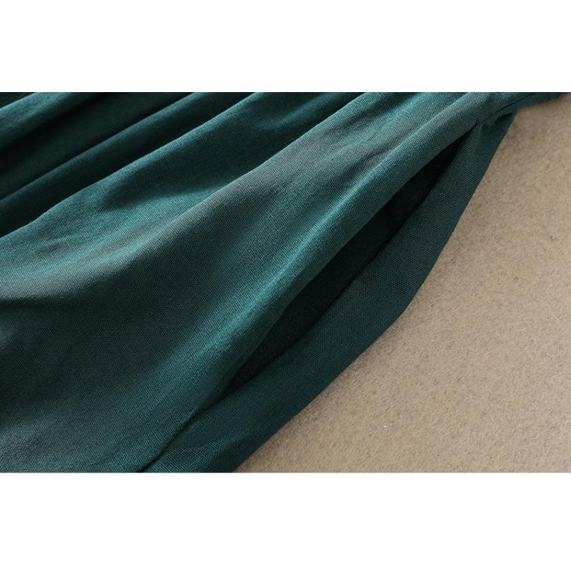 Autumn Artistic Loose Splicing Solid Color Long Sleeve Dress for Women