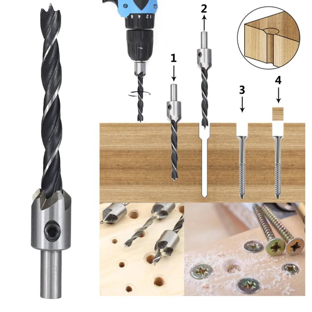 7pcs Three-pointed Woodworking Countersink Drill And Hole Expansion Drill