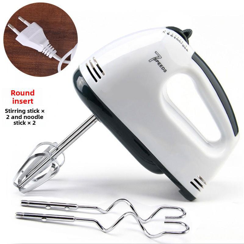 

Электрический настольный миксер для яиц и теста для домашнего использования Handheld, European Standard, 4 Sticks белый/чёрный