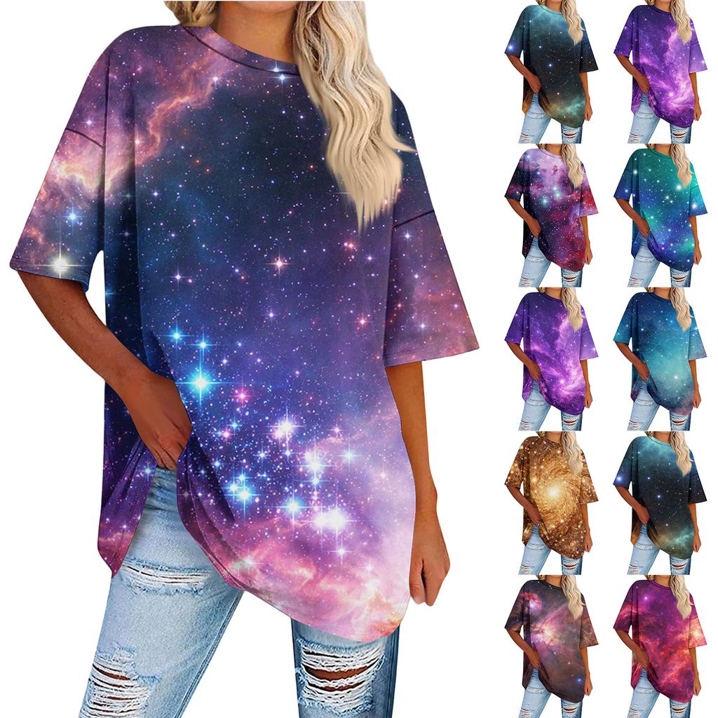 Modisches rundhalsiges lässiges bedrucktes kurzärmeliges T-Shirt Top für Damen und Herren