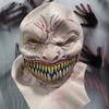 Scary Realistic Emulsion Halloween Headgear Pointy Teeth Split Mouth Horror Face Cover for Home