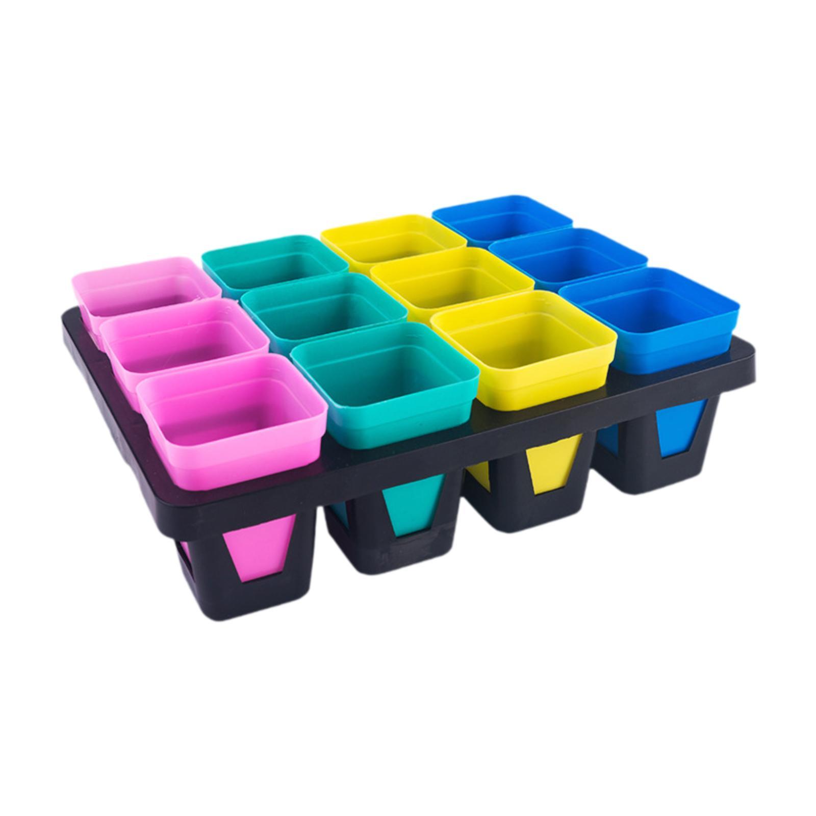 

Nursery Pots Tray Sturdy Plastic Planting Tray Mini Seedling Pots Holder for Indoor Outdoor Garden