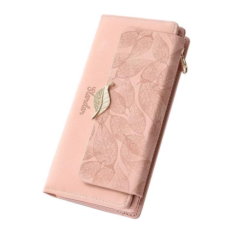 Women's Retro Leaf Clutch Wallet - 2026 Niche Design