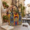 Tribal Pattern Tote Bag Ethnic Style Large Capacity Shoulder Handbag for Daily Use