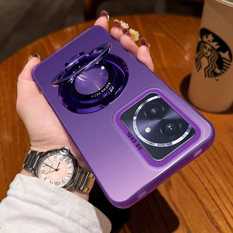 Note 50 Pro Laser Matte Hard Ring Magnetic Bracket Case on For Infinix Note 50 Note50 Pro Hot 50 Pro Plus 50i 4G 5G Stand Cove