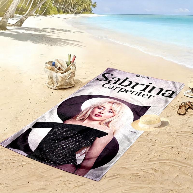 Sabrina Carpenter Rhythm Print Beach Towel, Large Soft Quick Dry Towel for Beach Camping Swimming