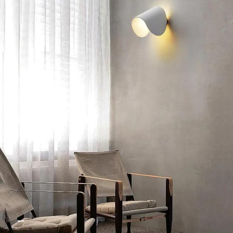 Modern Minimalist Art Wall Lamp Rotating Nordic Creative Living Room Bedroom Bedside Lamp Exhibition Hall Corridor Background