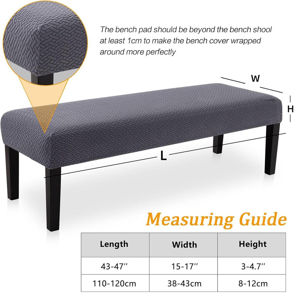 Husă elastică jacquard pentru băncuță de sufragerie pentru sufragerie, anti-praf, detașabilă, husă pentru bancă, lavabilă, protecție pentru scaun