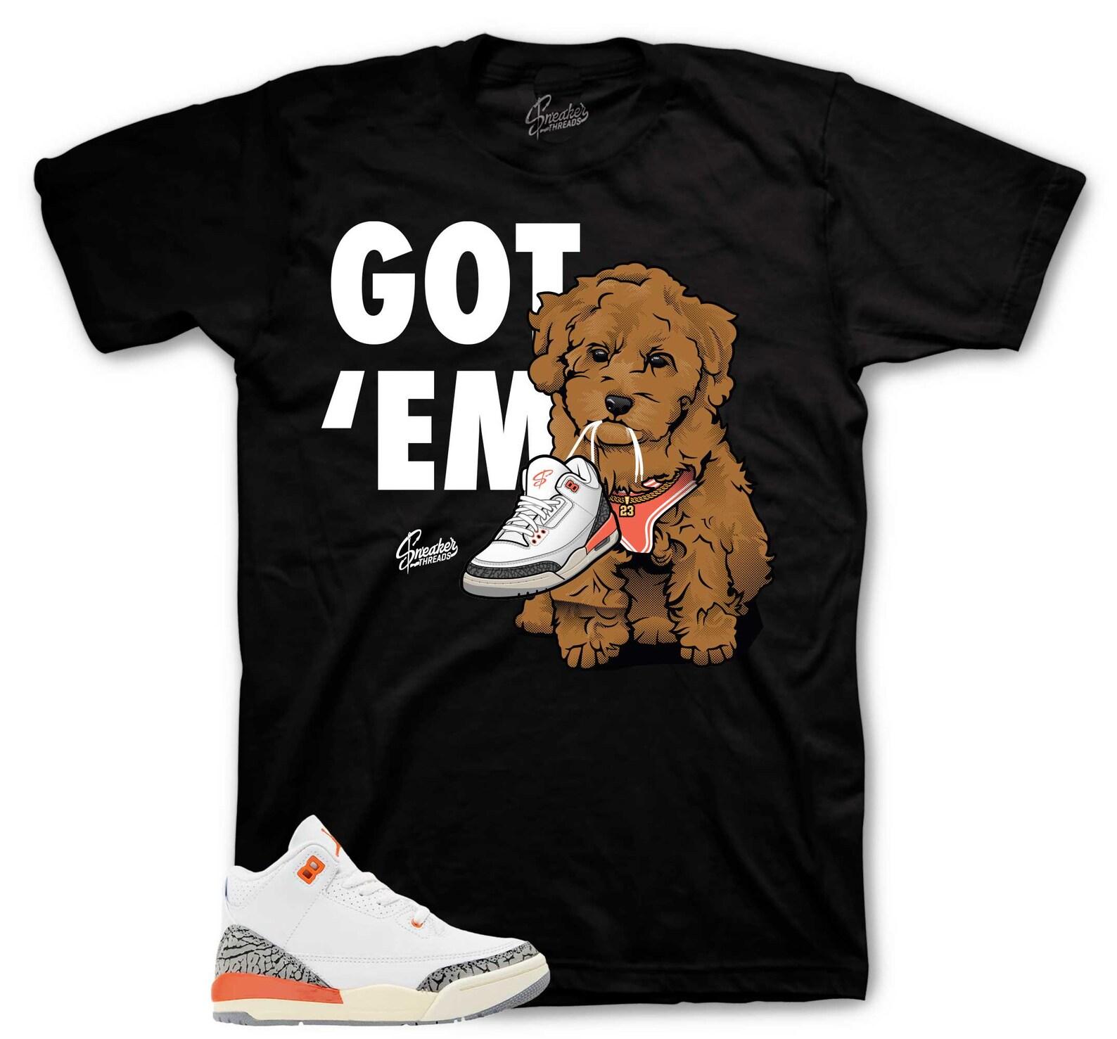 Sneaker Tees To Match Retro 3 Georgia Peach - Copped Em Shirt S