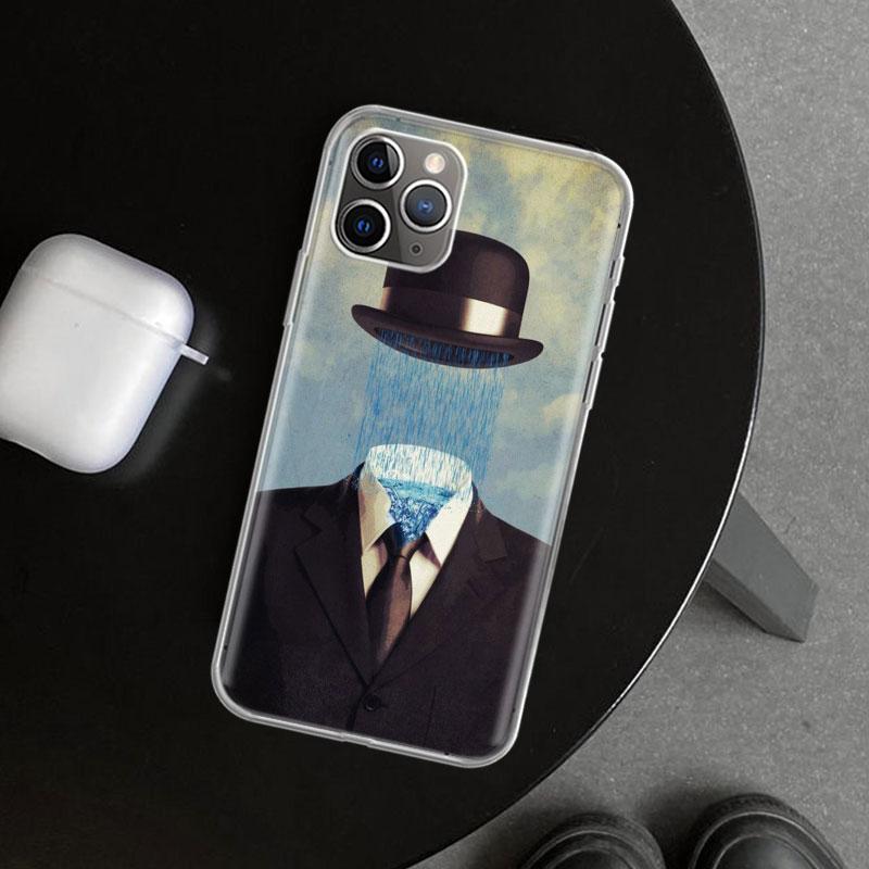 Rene Magritte Art Phone Case Cover for iPhone 11 12 13 Mini 14 15 Plus 16 Pro Max 17 Air 7 8 + SE Art Customized Fundas 11 12 13