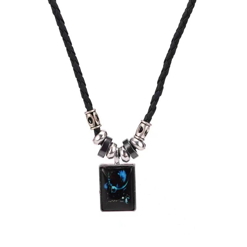 Collana con Ciondolo Zodiaco Creativo 2023 - Moda Retro Europea e Americana con Design alla Moda con Pietra del Tempo