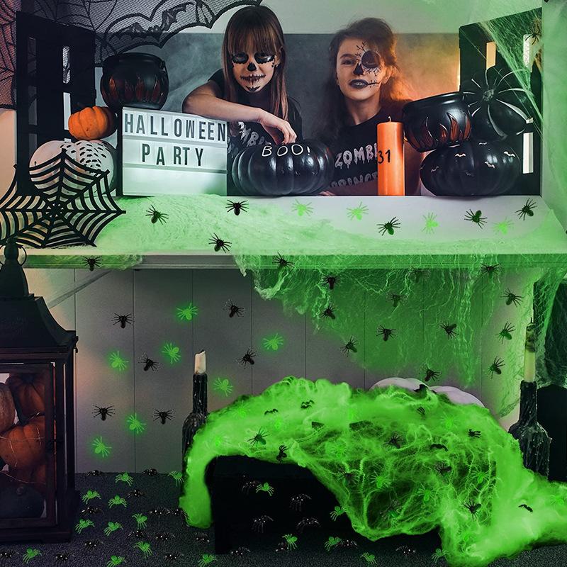 Spider Webs Halloween Decorations with Fake Spiders, Super Stretch Cobwebs for Halloween Indoor and Outdoor Party Sipplies