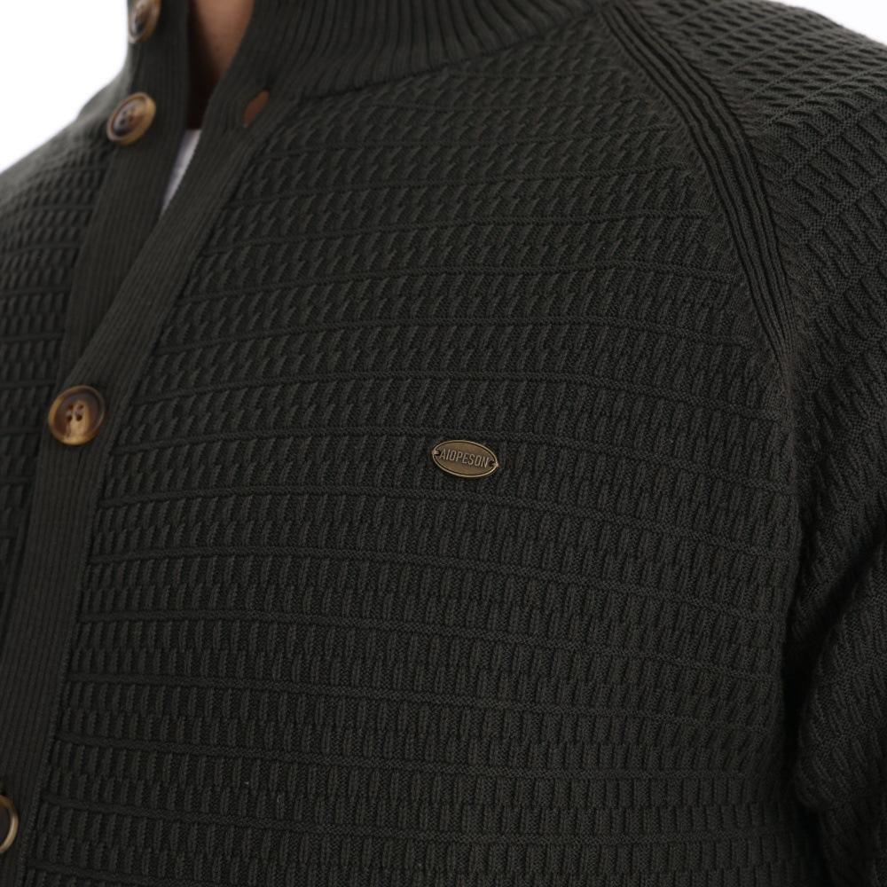 Autumn And Winter New European And American Solid Color Cardigan Men'S Sweater Business High-Quality Versatile Sweater Knitted Sweater