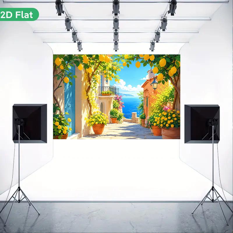1Pcs Lemon Sunshine Alley Decoration Background Winter Backdrop Decorations For Photo Studio Photo Booth Christmas Party