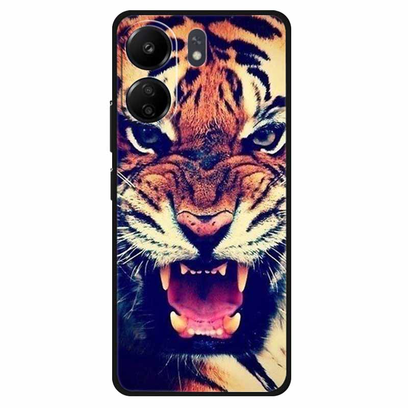 Funda For Xiaomi Poco C65 Case Soft Lion Wolf Black Shockproof Back Cover for Poco C65 C 65 Soft Case Poco C65 Cool Soft Bumper