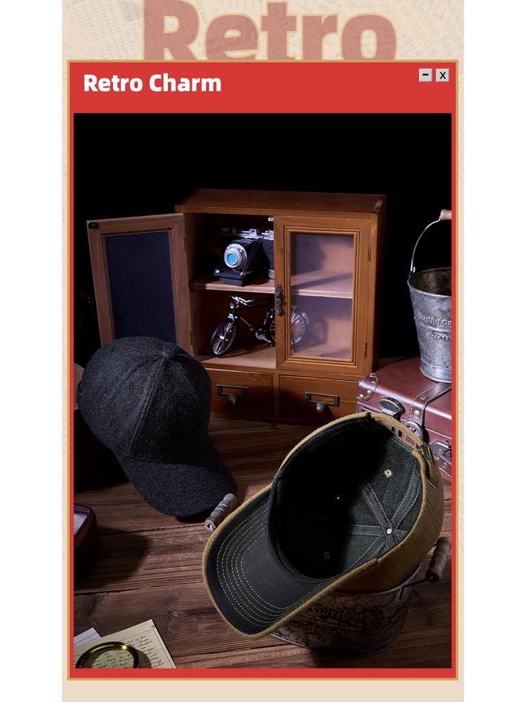 Men's Wool Baseball Cap: Warm, Comfortable, Casual for Spring/Autumn; Ideal for Middle-Aged & Elderly, Large Head Circumference.