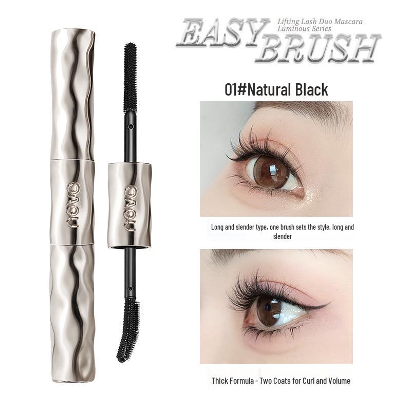 NOVO Double-Ended Mascara: Lift, Lengthen & Curl for Long, Thick, and Beautiful Lashes - Waterproof & Smudge-Proof