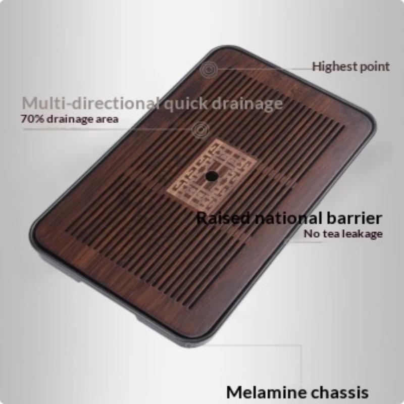 Tea Tray Tea Set Kung Fu Tea Set Carved Table Drawer-Style Storage & Draining Tea Tray Vintage Home Decor