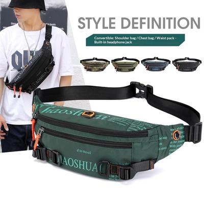 New Outdoor Men's Waist Bag Street Trend Chest Bag Crossbody Bag Sports Running Close Fitting Waist Bag