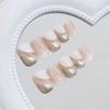 Milk coffee silver fine flash clean and simple fake nail patch removable wearable armor 24 pieces