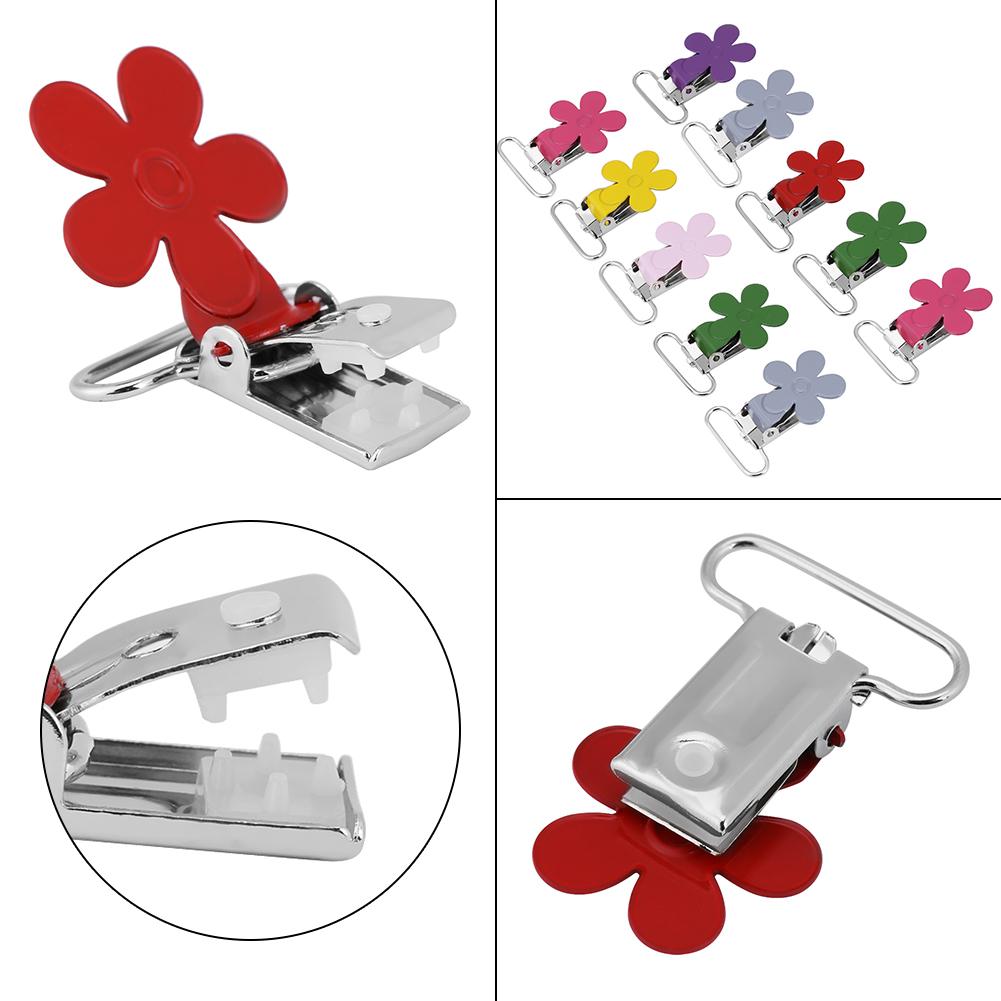 10Pcs Lot 25mm Mini Plum Shape Suspender Pacifier Braces Clip Holder