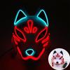 LED Bemalte Fuchsmaske Leuchtende Niedliche Kitsune Masken Niedliches Rotes Fuchs Kostüm Requisiten Japanische Maske Für Damen Mädchen Rote Tiermaske