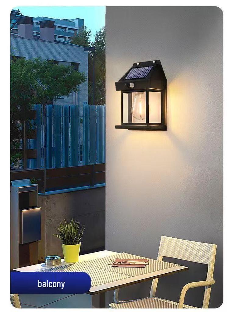 Solar Waterproof Outdoor Tungsten Filament Courtyard Wall Lamp