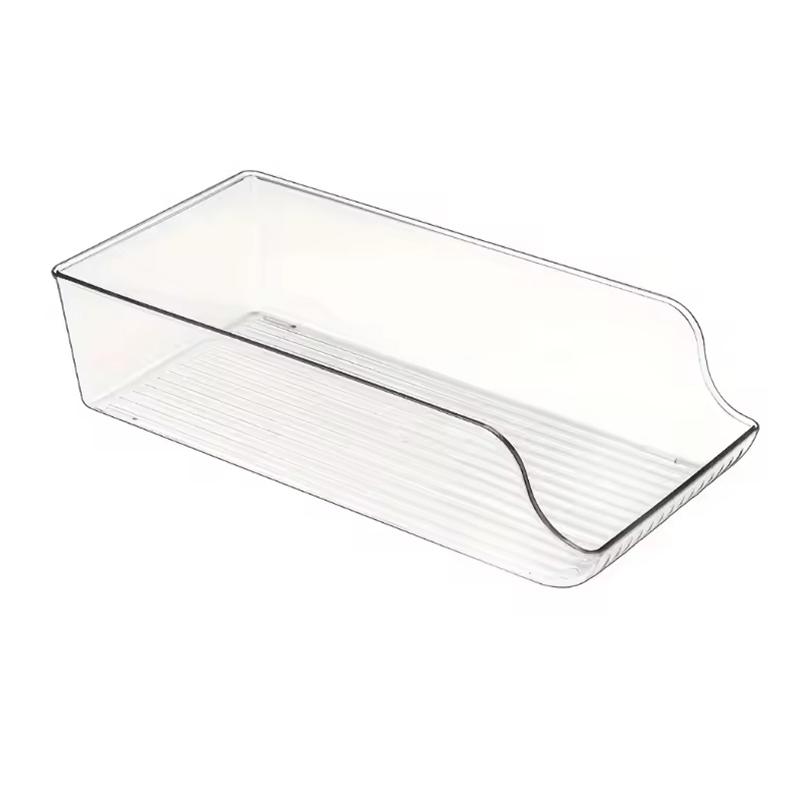 1/2Tier Soda Can Dispenser for Refrigerator Stackable Drink Organizer for Fridge, Clear Plastic Refrigerator Organizer Bins