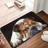 Cute English Bulldog Portrait Print Doormat Entryway Porch Living Room Bedroom Kitchen Balcony Indoor Outdoor Floor Rug