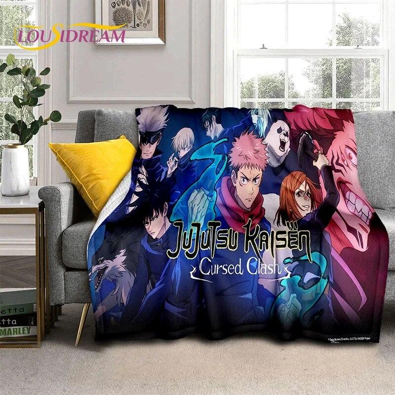 Anime Jujutsu Kaisen Itadori Yuji 3D Blanket,Soft Throw Blanket for Home Bedroom Bed Sofa Picnic Travel Office Cover Blanket Kid