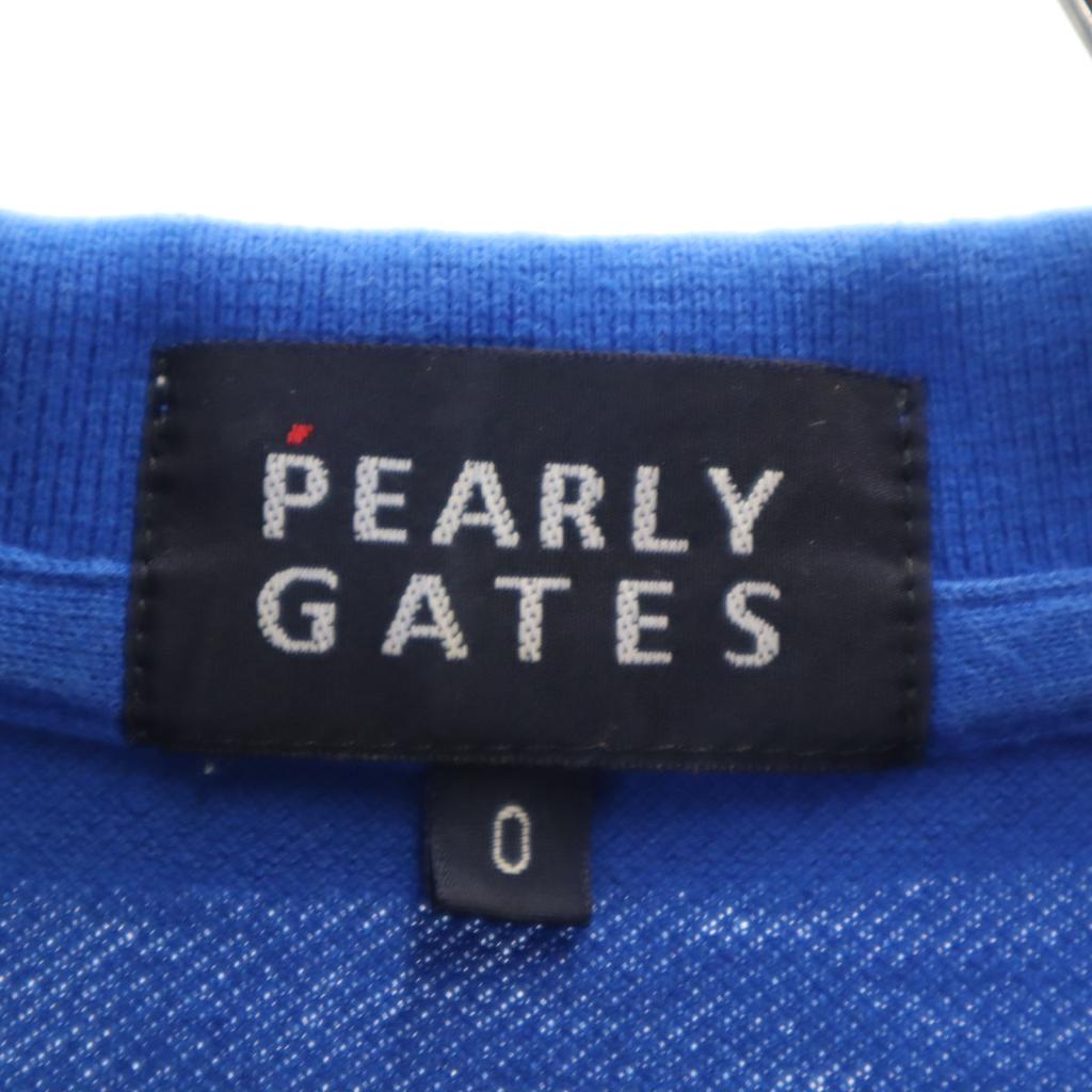 Pearly Gates Made In Japan Short Sleeve Polo Shirt Blue Kanoko Fabric Women Used