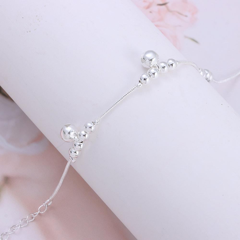 Simple Fashion Jewelry Ankle Bracelet Bells Bead Silver Plated Chain Foot Anklet