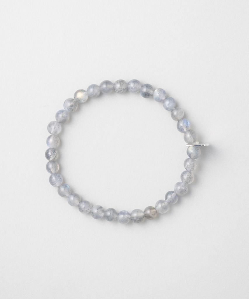 Maz Silver Bread Clip Moonstone Bead Bracelet